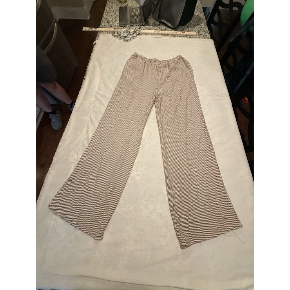 Sienna Sky Tan Brown Wide Leg, Elastic Waist, Boho Pants, Peasant, Size L - Picture 7 of 8